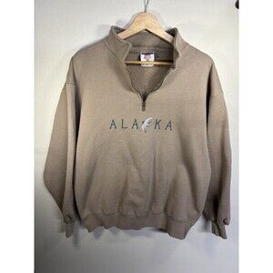 Vtg 90s Jerzees Super Sweats Alaska Embroidered Sweatshirt L USA